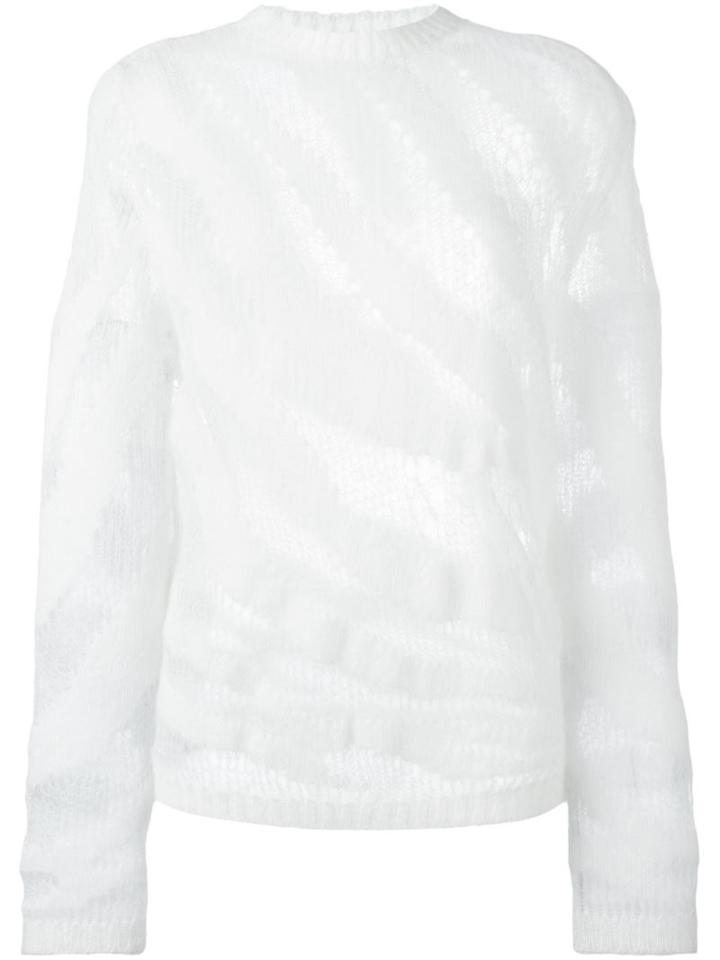 Roberto Cavalli Patterned Jumper, Women's, Size: 44, White, Polyester/mohair/wool