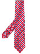 Kiton Lozenges Printed Tie - Red