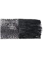 Caban Romantic Leopard Print Scarf - Black