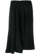 Yves Saint Laurent Vintage Side Draped Detail Skirt - Black