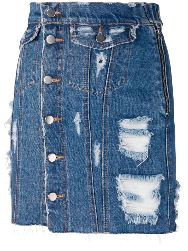 Almaz Buttoned Skirt - Blue