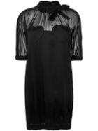 Love Moschino Heart Patch Shortsleeved Dress, Women's, Size: 40, Black, Spandex/elastane/acetate/viscose