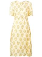 Acne Studios Printed Short Sleeve Dress - Yellow