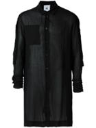 Lost & Found Rooms Oversized Sheer Pocket Shirt - Black