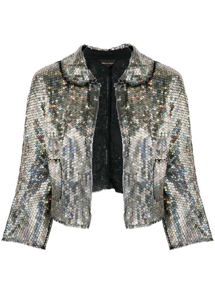 Comme Des Garçons Vintage Sequinned Cropped Jacket - Metallic
