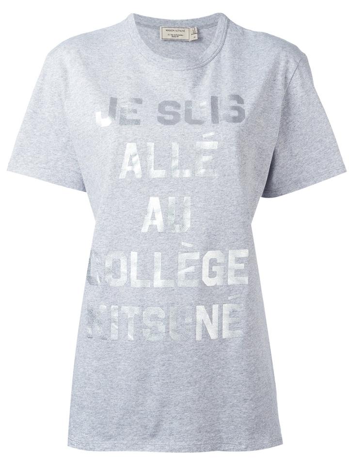Maison Kitsuné Metallic Logo T-shirt, Women's, Size: Large, Grey, Cotton