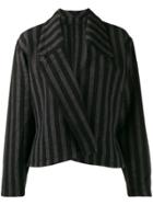 Versace Vintage 1980's Striped Slim Jacket - Black