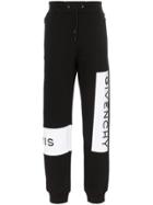 Givenchy Black Large Logo Embroidered Sweatpants