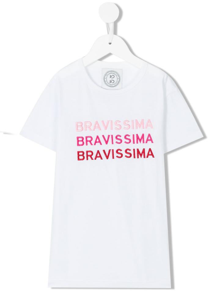 10x10 An Italian Theory Kids - Bravissima Print T-shirt - Kids - Cotton - 2 Yrs, White