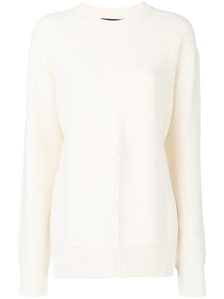 Proenza Schouler - Front Slit Jumper - Women - Silk/cashmere/wool - S, White, Silk/cashmere/wool