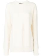 Proenza Schouler - Front Slit Jumper - Women - Silk/cashmere/wool - S, White, Silk/cashmere/wool