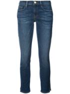 Frame Denim - Cropped Jeans With Slits - Women - Cotton/polyester/spandex/elastane - 25, Blue, Cotton/polyester/spandex/elastane