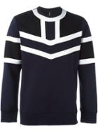 Neil Barrett Colour Block Sweatshirt, Men's, Size: Large, Blue, Lyocell/viscose/cotton/spandex/elastane