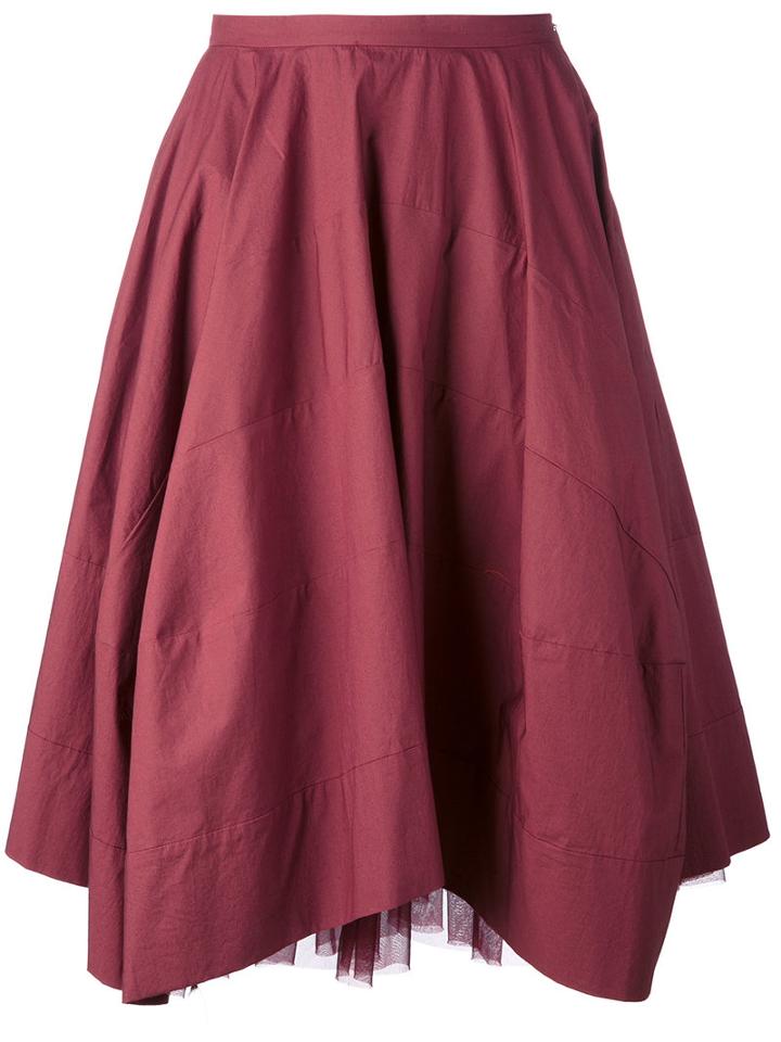 Wunderkind - Handkerchief Hem Skirt - Women - Cotton - 36, Pink/purple, Cotton