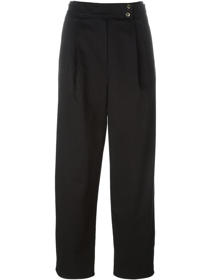 Kenzo Straight Leg Trousers, Women's, Size: 36, Black, Cotton/polyurethane/acetate