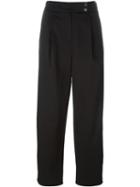 Kenzo Straight Leg Trousers, Women's, Size: 36, Black, Cotton/polyurethane/acetate