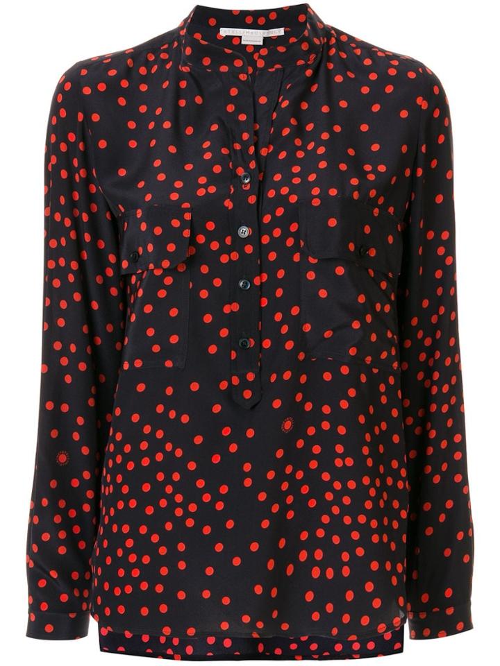 Stella Mccartney Dotted Long-sleeve Blouse - Blue