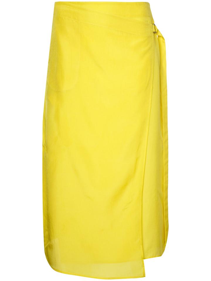 08sircus - Wrap Skirt - Women - Silk/cupro - 0, Yellow/orange, Silk/cupro