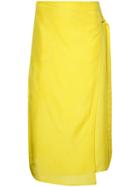 08sircus - Wrap Skirt - Women - Silk/cupro - 0, Yellow/orange, Silk/cupro