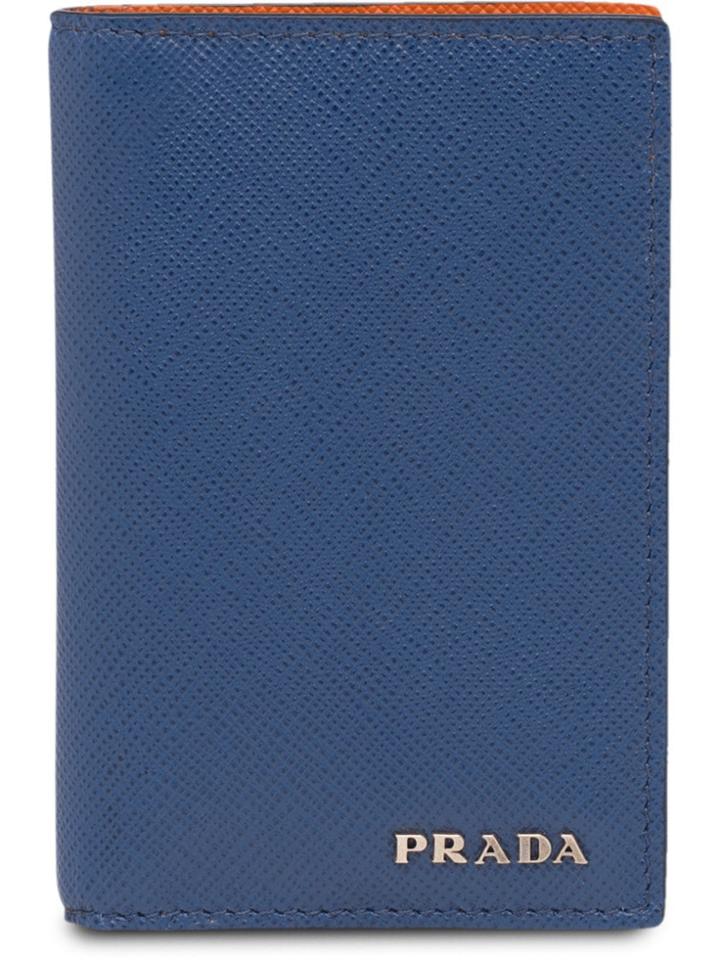 Prada Saffiano Card Holder - Blue