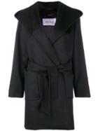 Max Mara Wrap-around Hooded Coat - Black