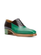 Walter Van Beirendonck Colour Block Heeled Brogues - Green
