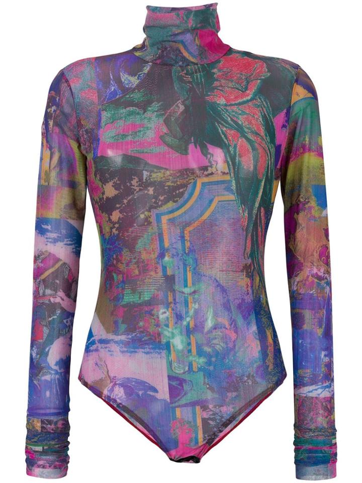 Diesel Printed Turtleneck Bodysuit - Green