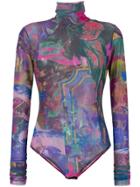 Diesel Printed Turtleneck Bodysuit - Green
