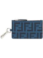 Fendi Ff Logo Zipped Wallet - Blue