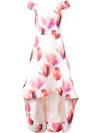 Christian Siriano Tulip Print Dress, Women's, Size: 6, White, Silk
