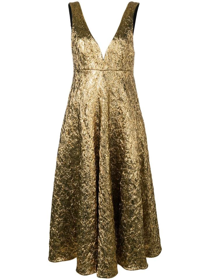 Rochas Cocktail Flared Dress - Gold