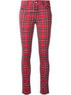 Guild Prime Checked Skinny Trousers, Women's, Size: 34, Red, Polyester