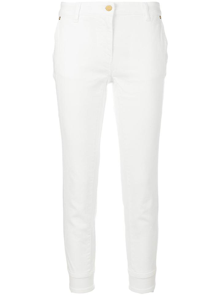 Roberto Cavalli Double-layered Crop Jeans - White