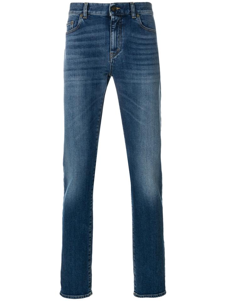 Saint Laurent Straight Leg Jeans - Blue