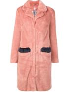 Shrimps Long Faux-fur Coat, Women's, Size: 8, Pink/purple, Modacrylic