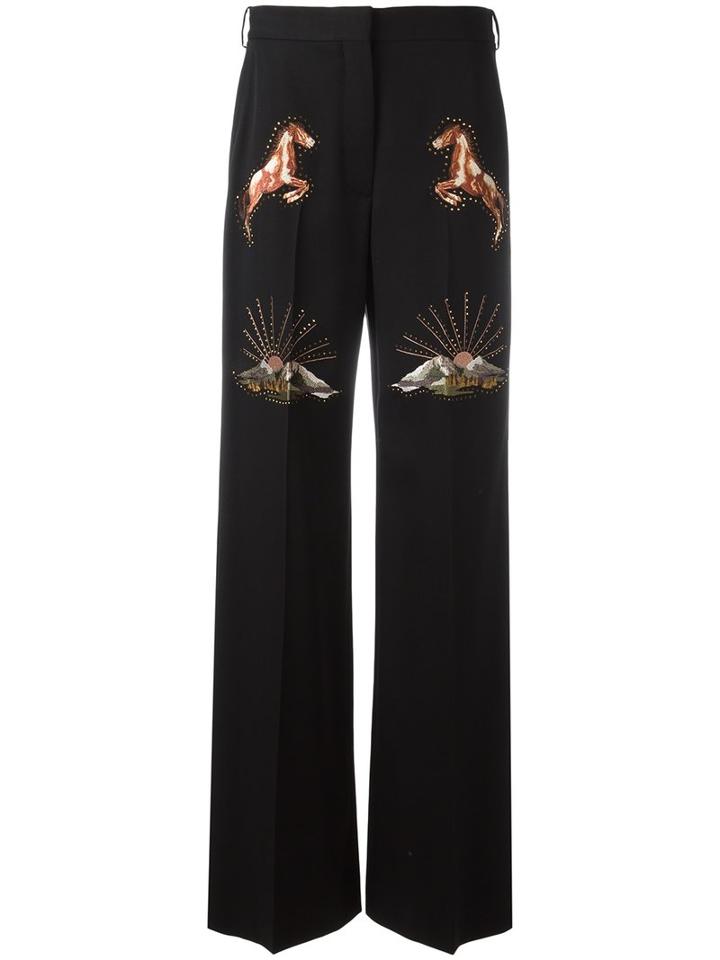 Stella Mccartney Scott Embroidered Trousers, Women's, Size: 40, Black, Cotton/viscose/wool