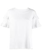 Mcq Alexander Mcqueen Ruffled Sleeve T-shirt - White