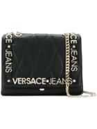 Versace Jeans Quilted Logo Chain Bag - Black