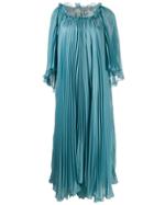 Alberta Ferretti Pleated Flared Midi Dress - Blue
