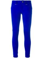 Plein Sud - Skinny Trousers - Women - Suede - 38, Women's, Blue, Suede