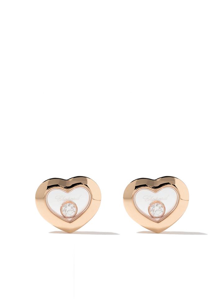 Chopard 18kt Rose Gold Happy Diamonds Icons Ear Pins - Unavailable