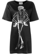 Moschino Biker Skeleton T-shirt Dress, Women's, Size: 42, Black, Acetate/rayon/other Fibers