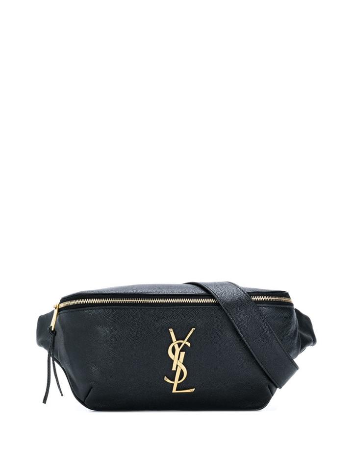 Saint Laurent Logo Plaque Belt Bag - Black
