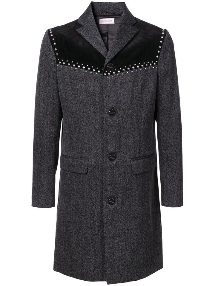 Palm Angels V-cut Studded Coat - Grey