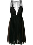 No21 Tulle Lace Panel Dress - Black