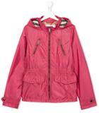 Burberry Kids Hooded Raincoat, Girl's, Size: 14 Yrs, Pink/purple