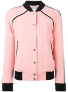 Kenzo Contrast Hem Bomber Jacket, Women's, Size: Medium, Pink/purple, Polyester/triacetate/polyamide/polyester