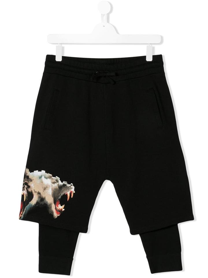 Marcelo Burlon County Of Milan Kids Teen Gorilla Print Layered Shorts