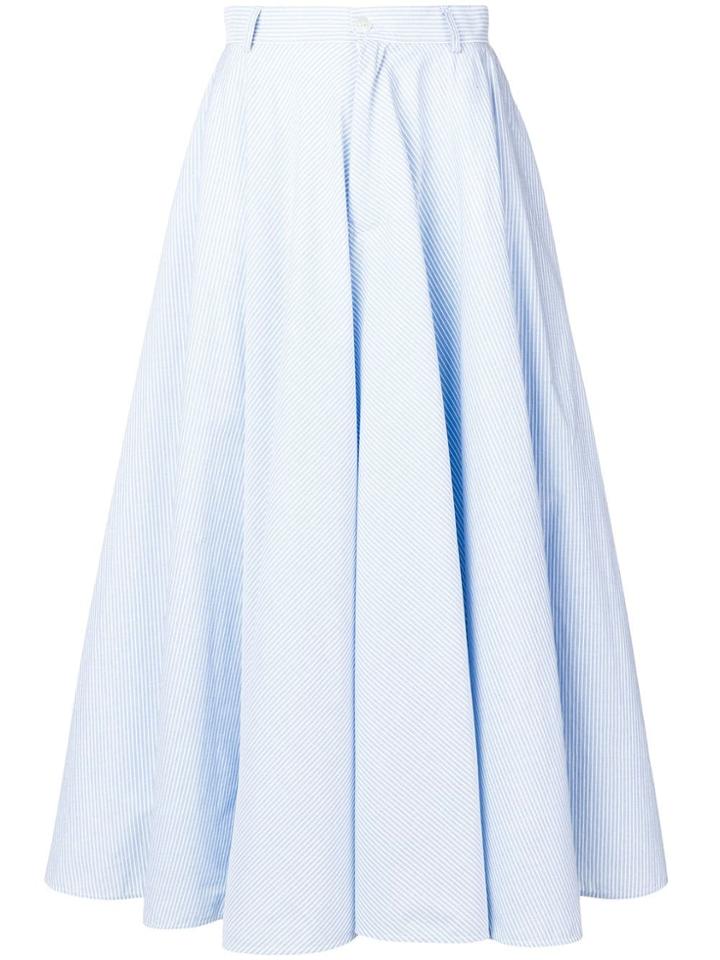 Mm6 Maison Margiela Striped Full Skirt - Blue