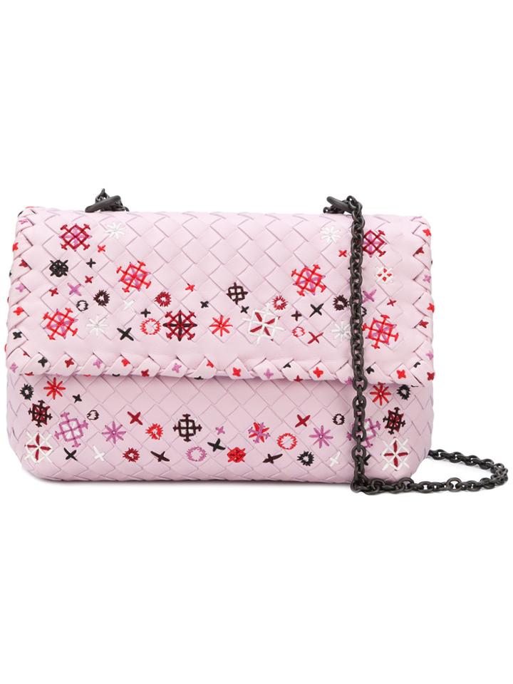 Bottega Veneta Embroidered Olimpia Bag - Pink & Purple